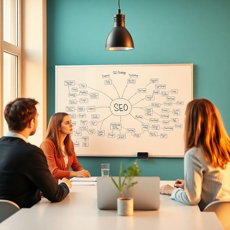 Sesiune de whiteboard cu strategie SEO