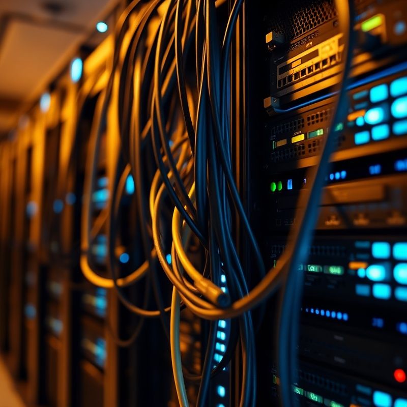 Infrastructură server cu accente azurii